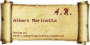 Albert Marinetta névjegykártya